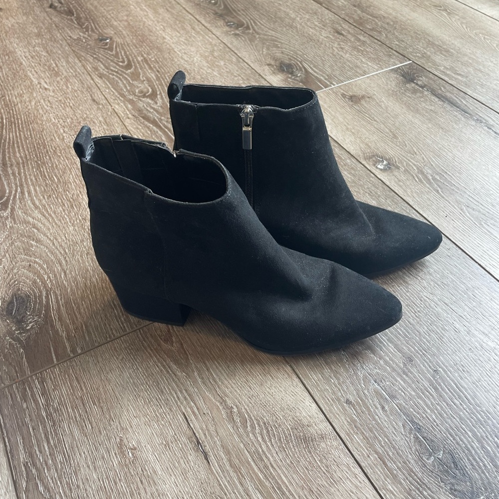 Black suede boots